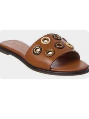 BN Tory Burch Everly Leather Slide Sandal, 6.5 *pristine*